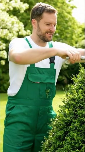 Shaping greenery with precision – expert shrub trimming in action