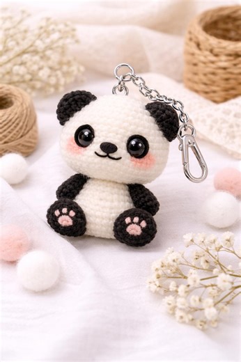 Crochet Panda Pattern PDF | Amigurumi Mini Panda Keychain | 3 Sizes | Beginner Friendly | Instant Download - Etsy