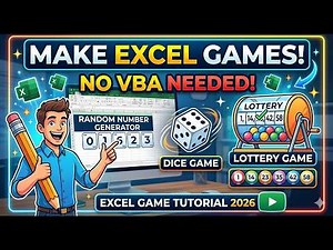 Make Random Number☻, Dice & Lottery Games ♣ in Excel | No VBA Needed! | Excel Game Tutorial 2026
