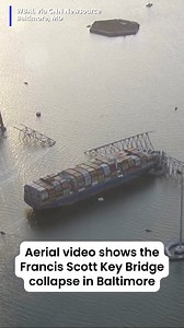 Aerial video shows the Francis Scott Key Bridge collapse in Baltimore after it was struck by a cargo ship. | WBTV News