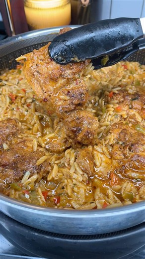 Honey Butter Cajun Chicken & Orzo 🔥 One Pan Dinner