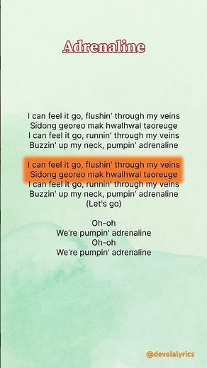 Adrenaline - ATEEZ | Lyrics | #lyrics #adrenaline #ateez