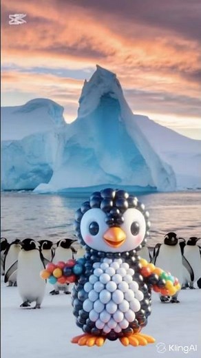 Watch these balloons transform into a penguin🐧Which animal should appear next?Tellme!#aiart#shorts