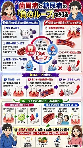 【恐怖の連鎖】歯周病と糖尿病の「負のループ」を知っていますか？歯ぐきの炎症が血糖値を上げ、高血糖が歯を抜く。知られざる合併症の正体と断ち切り方