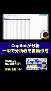 脱・手作業！Excel版Copilot（コパイロット）がダッシュボードを自動分析