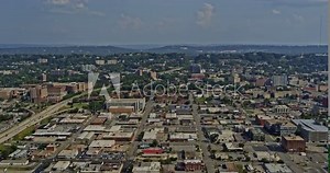 Birmingham Alabama Aerial v7 view of Southside cityscape with vehicles traveling in Central highways and roads - Shot on DJI Inspire 2, X7, 6k - August 2020