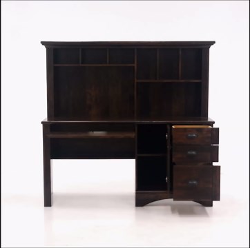 Sauder Harbor View Computer Desk with Hutch, Curado Cherry Finish