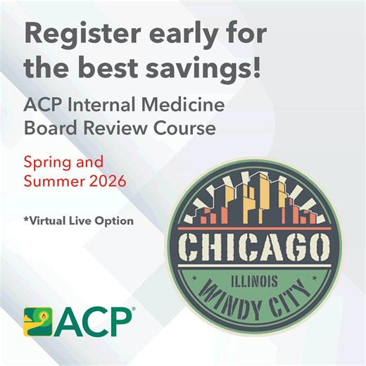 Learn from experts with our proven Board Review Course: https://bit.ly/4btuzJF Prepare for Board success with ACP’s 2026 Internal Medicine Board Review Course Live Virtual. This multi-day, intensive course is guaranteed to cover what you need to know on exam day. Learners thrive in an interactive format led by expert clinician-educators. Topics are aligned with the ABIM exam blueprint. Early registration discounts are now available! #BoardReview #InternalMedicine | American College of Physicians