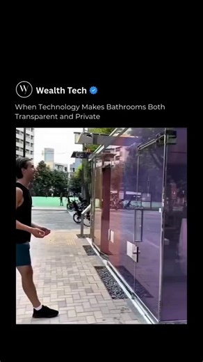 Wealth Tech on Instagram: "In Japan, some public toilets, designed by Shigeru Ban and supported by The Nippon Foundation, use smart glass walls that switch from transparent to opaque. When the toilet is unoccupied, the glass is clear, allowing people outside to check cleanliness and safety. Once someone enters and locks the door, the glass instantly turns opaque using electrochromic or PDLC technology, ensuring privacy. The concept addresses common concerns with public restrooms—fear of unclean
