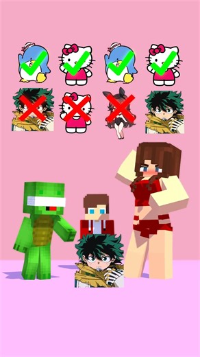 JJ Boy or Girl Memory 🤔🤯 - MAIZEN Minecraft Animation #shorts #minecraftanimation