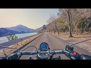 Triumph Bonneville Speedmaster 1200 exhaust sound - Riding around Lake - [4K/Raw Exhaust]