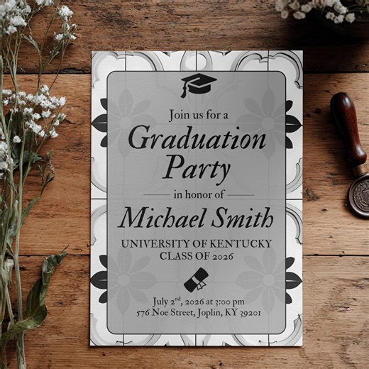 Graduation Party Invitation Template Editable, Printable Graduation Invite, Minimalistic Grad Party Invite Canva Template, Digital Download - Etsy