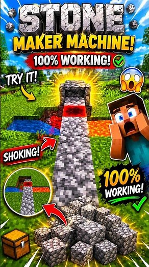 NO MODS! 🤯Minecraft Stone Maker Machine Tutorial 😳 Super Easy Build