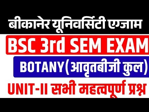 BSC 3rd SEM BOTANY ANGIOSPERM FAMILY IMPORTANT QUESTIONS | MGSU BSC 3rd SEM UNIT 2nd ANGIOSPERM