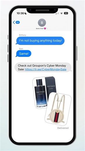 Groupon U.S. on Instagram: "Every group chat today. 💀💸 Link’s in bio. Don’t say we didn’t warn you. #CyberMonday #Groupon #savings"