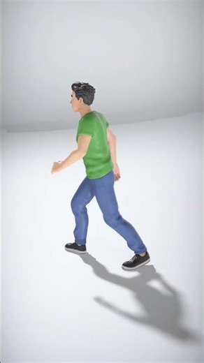 Casual Young Male Character with Green Shirt and Blue Pants