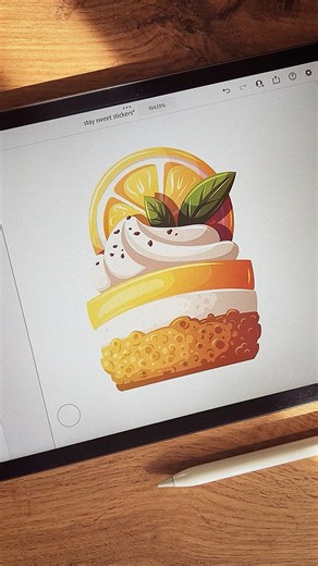 Lemon cheesecake 🍋 #vectordrawing #vectorillustration #digitaldrawing #digitalartwork #drawingshort