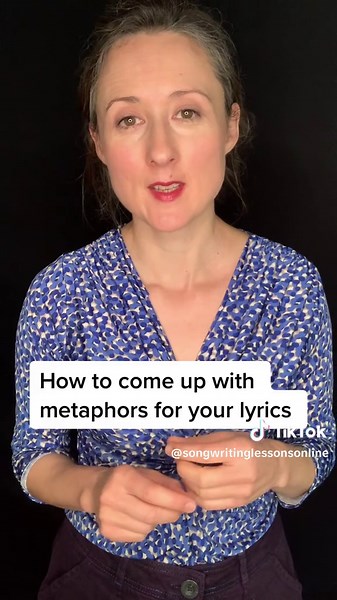 How do we use metaphor and simile in a lyric? Metaphor and simile can help us communicate imagery and ideas very effectively. So how do you create metaphors? A good place to start with an expressed identity metaphor. And that’s the term given to the kind of metaphor in which we say “X is y” For example – the rain is a hammer. We all know the rain is not literally a hammer, but rain and hammer share the characteristics of sometimes pounding. That shared characteristic allows us to create a metaph