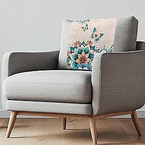 Talayituse Boho Mandala Butterfly Print Recliner Headrest Cover Protector Non Slip Waterproof Recliner Sofa Headrest Cover for Recliner Chair, Recliner Couch Headrest Protector for Sofa, Theater Seat