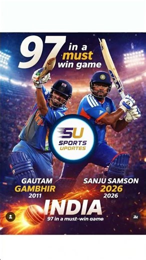 The "97" Legacy: Gambhir (2011) & Samson (2026) #cricket #t20worldcup #indiancricket