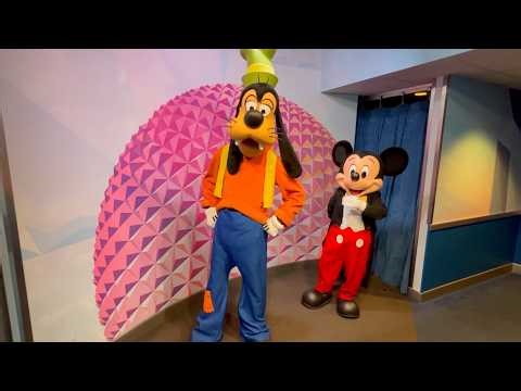 Meeting Mickey Mouse Goofy Minnie Mouse Pluto & Figment Meet & Greets in EPCOT at Disney World