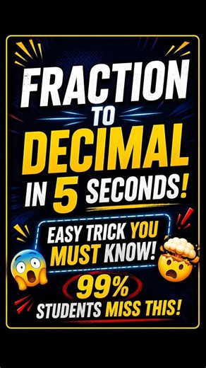 Convert Fraction to Decimal #mathstricks #fraction