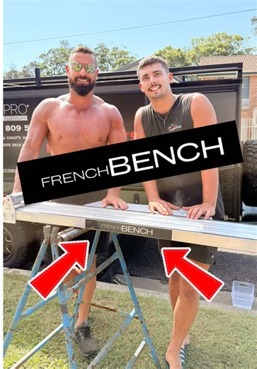 FRENCH BENCH, BABY! Finally got our hands on the sweet French Bench rolley system & we’ve never been happier! It was super easy to set up & we’re loving it! Thanks for the sweet set up @FRENCHBENCH! #jclarkeconstructions #thedecksperts #decksperts #frenchbench #tools