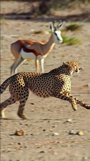 Cheetah and Springbok Chase on the Kalahari
