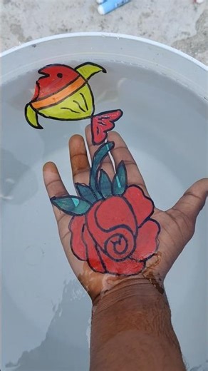 How to make like this Rose 🌹 drawing on hand ✋ #trending #shorts #viral