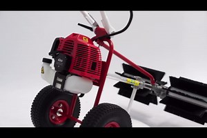 Gas Powered Handheld Sweeper, 43cc Snow Sweeping Broom with Safety Goggles, Power Sweeper Broom, 8500RPM, 1.25KW Lawn Yard Sweeper, Walk Behind Floor Sweeper for Leaves