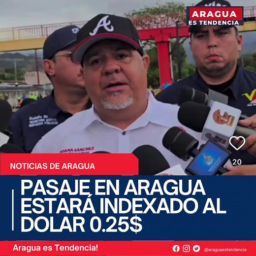 Pasaje indexado al dólar en Aragua: aumento a $0.25 desde 1° de junio