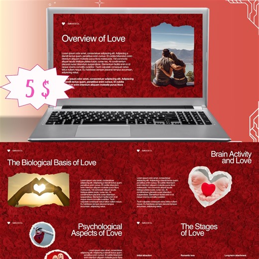 Romantic Powerpoint Templates | 3 Red & Pink Elegant Slides | Love, Wedding, Valentine Presentation Design - Etsy