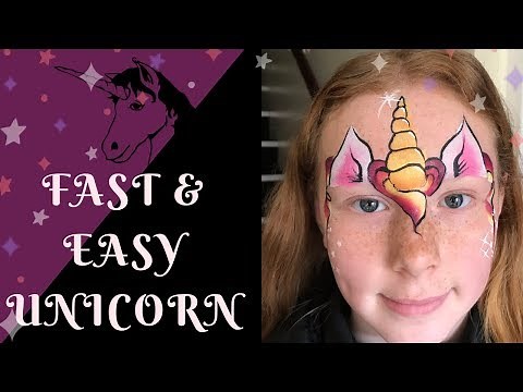 Unicorn one stroke Face painting tutorial (Fast & easy)