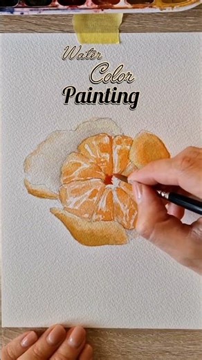water Color painting of an Orange | Watch Full Tutorial On my Channel | #painting #art #watercolor