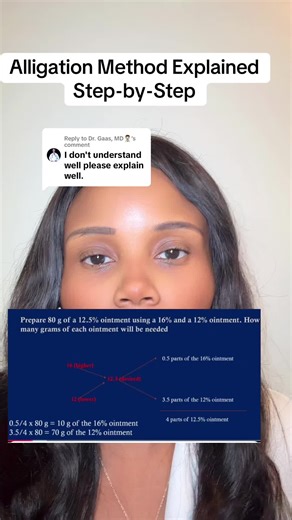 Replying to @Dr. Gaas, MD👨🏻‍⚕️ Alligation method for pharmacy calculations