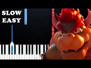Bowser plays the underground theme song (SLOW EASY PIANO TUTORIAL)