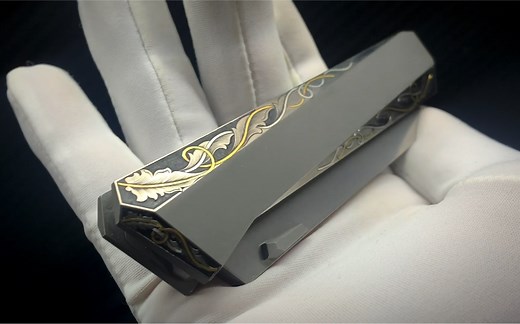 螺丝强迫症患者福音，极简主义科幻风折刀——Forever Steel“几何”雕金后成品展示