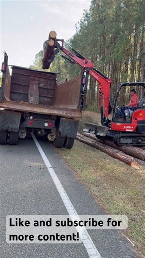No driveway ? No problem! Used logs to build temporary driveway access! 😉 #logginglife