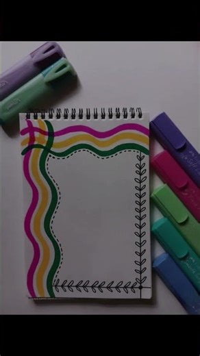 “Easy colorful notebook border 🌈✨”