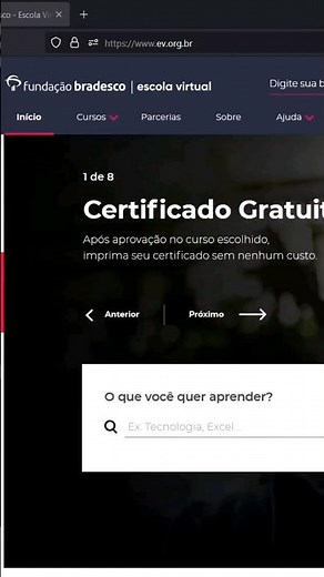 75 Free Online Courses by Fundação Bradesco (with certificate) | #shorts #fundacaobradesco