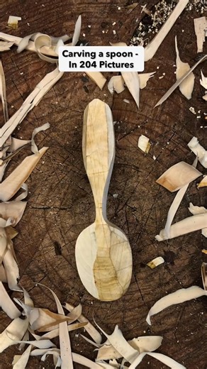 So much work in just 13 seconds #stopmotion #woodworking #spoon #carving #spooncarving | Axtundastlcarving