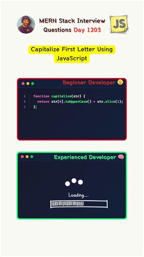 Capitalize First Letter using JavaScript #shorts