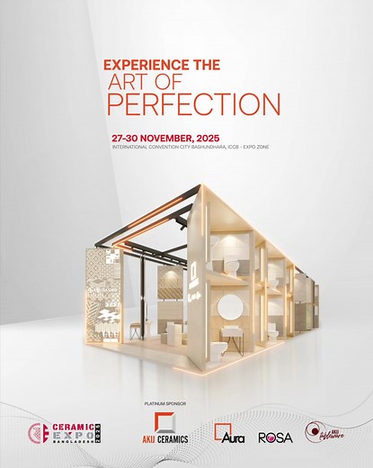 Step into the future of design at Ceramic Expo 2025. From daring new builds to inspired innovations, explore materials and imagination reimagined for perfection. Visit the Expo at ICCB (International Convention City Bashundhara), 27-30 November, 2025. | Akij Tableware