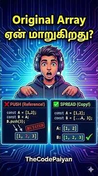 Original Array Yen Change Aagudhu? 🤯 | Push vs Spread (Tamil) #javascript #codinginterview #react