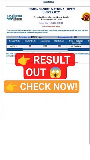 IGNOU December TEE Result 2026 Out Now 🔥 | Check IGNOU Result Online @ ignou.ac.in