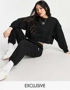 Puma boxy cropped sweatshirt in black - exclusive to ASOS | ASOS