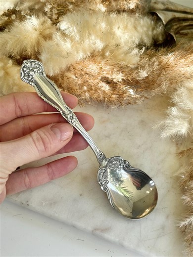 Antique Wm Rogers & Son AA Silver Plated Sugar Spoon, Embossed Floral Pattern, American C1900 - Etsy