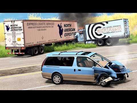 Highway Pileup Crashes 5 | BeamNG.drive