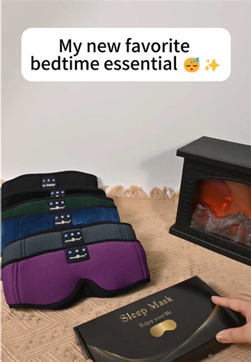 🎧🌙 A sleep mask with built-in Bluetooth? Game changer. Block the light, enjoy your favorite podcasts, and relax without ear pressure ✨ #SleepTok #TravelEssentials #TechFinds #DailyFinds