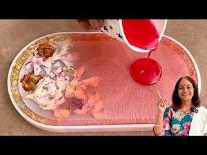 How to make Resin tray art| Preserve real flowers in resin | Resin mould casting technique tutorial